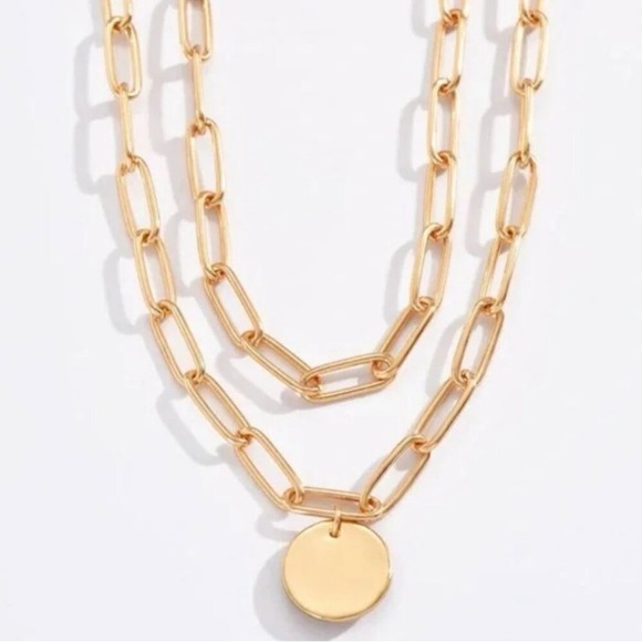 Fiorella Layered Disc Gold Necklace - Picture 2 of 3